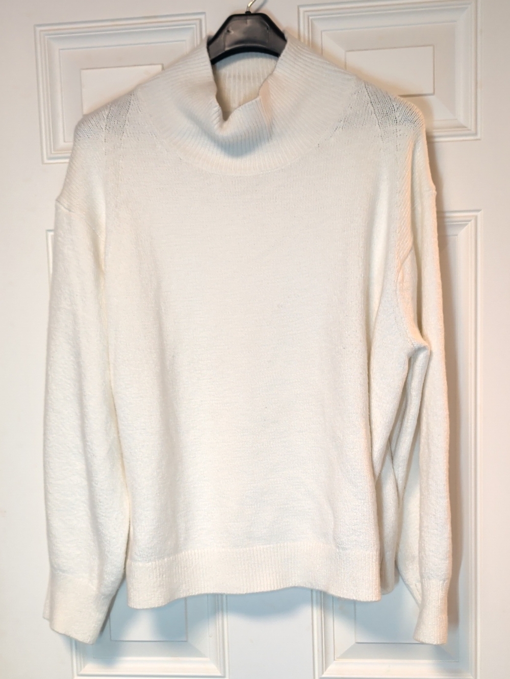 Banana Republic Cream Mock Neck Oversized Cotton Blend Sweater Large
